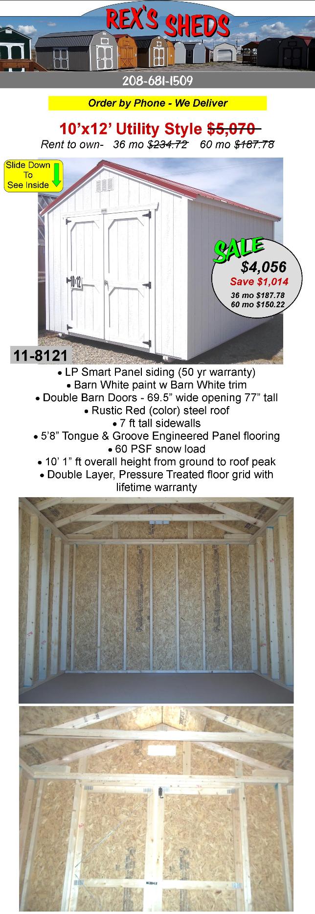 utility_shed_with_barn_white_paint_and_barn_white_trim_double_barn_doors_and_rustic_red_color_steel_roof